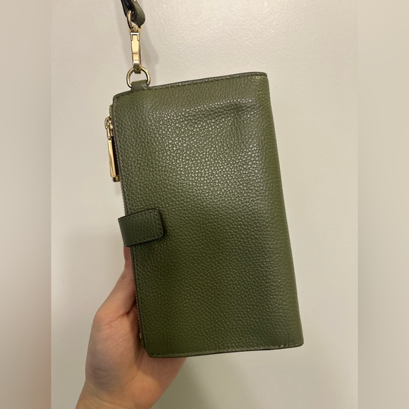 Michael Kors Jet Set Wallet Travel Double Wallet in Green Leather - Picture 4 of 10